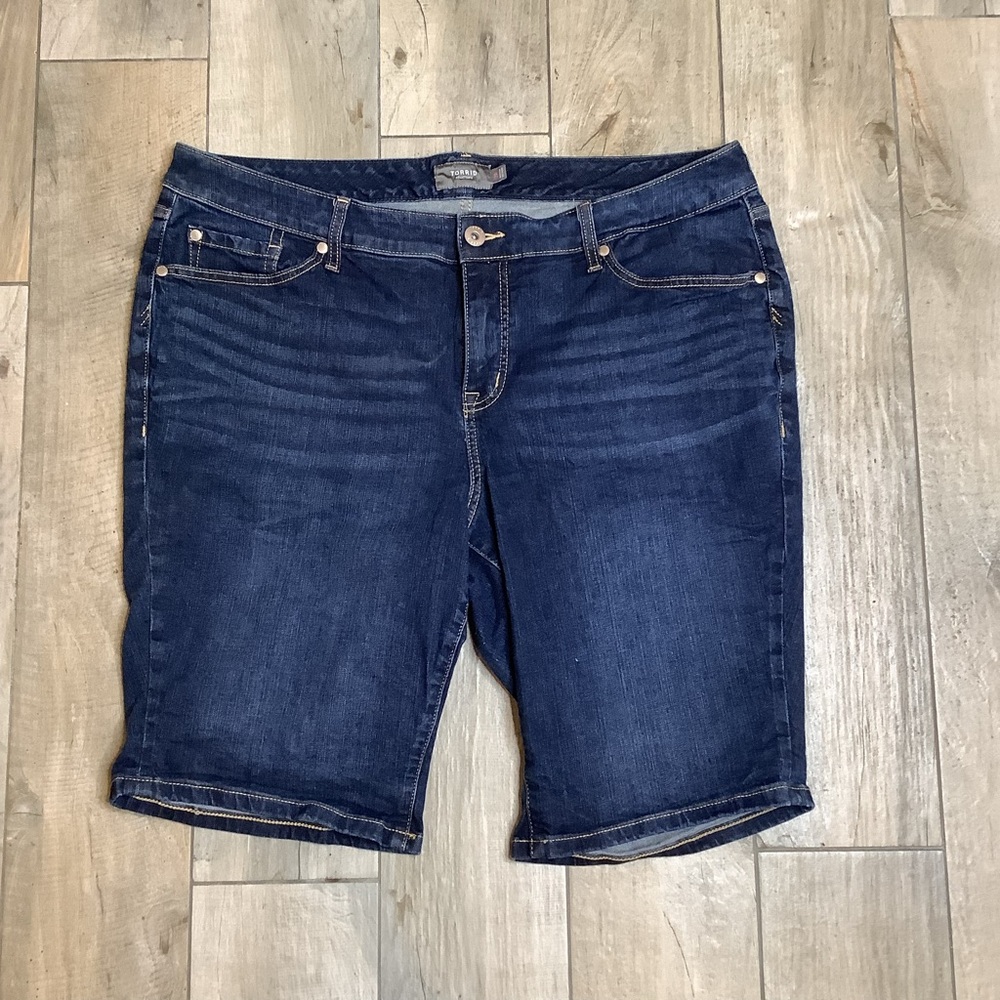 torrid Dark Blue Denim Bermuda Shorts